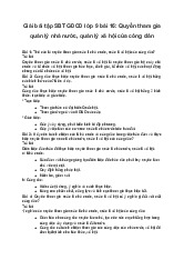 Giải bài tập SBT GDCD lớp 9 bài 16: Quyền tham gia quản lý nhà nước, quản lý xã hội của công dân