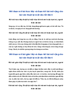 Viết đoạn mở bài và kết bài cho bài văn thuật lại một việc tốt | Tập làm văn 4