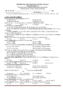 Đề kiểm tra giữa học kỳ 2 Hóa 11 (có đáp án )