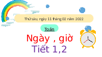 Giáo án điện tử Toán 2 Chương 3 Cánh diều: Ngày - Giờ