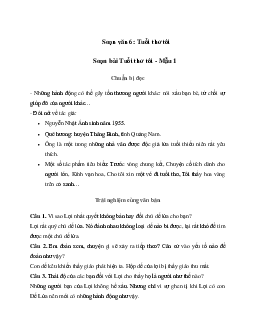 Soạn bài Tuổi thơ tôi - Chân trời sáng tạo 6