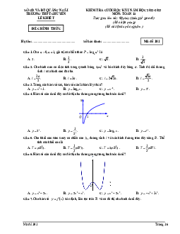 Đề cuối kỳ 1 Toán 12 năm 2022 – 2023 trường chuyên Lê Khiết – Quảng Ngãi