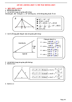 Tóm tắt lý thuyết và bài tập trắc nghiệm khối đa diện và thể tích khối đa diện Toán 12