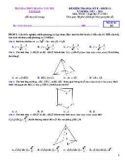 Đề thi học kỳ 2 Toán 11 năm 2023 – 2024 trường THPT Hoàng Văn Thụ – Hà Nội