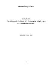 Quan điểm Triết học Mac - Lenin | Trường Đại học Phenika