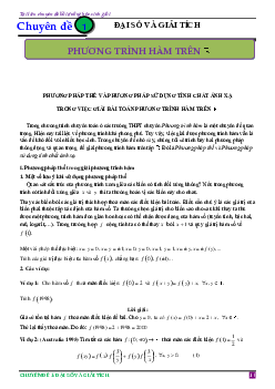 Phương pháp thế và sử dụng tính chất ánh xạ giải toán phương trình hàm trên R