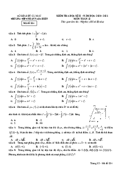 Đề thi học kì 2 Toán 12 năm 2020 – 2021 trường Phan Ngọc Hiển – Cà Mau