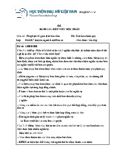 Đề thi đánh giá kết thúc học phần - Luật dân sự