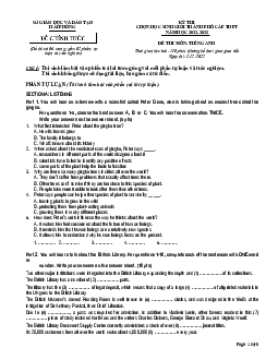 Đề thi chọn học sinh giỏi thành phố cấp THPT, Hải Phòng năm học 2022-2023 môn Tiếng Anh lớp 12