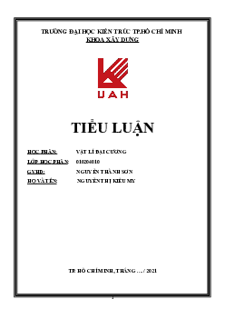 Hướng dẫn trình bày tiểu luận môn Vật lý đại cương