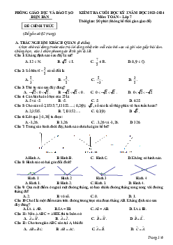 Đề cuối kỳ 1 Toán 7 năm 2023 – 2024 phòng GD&ĐT Điện Bàn – Quảng Nam