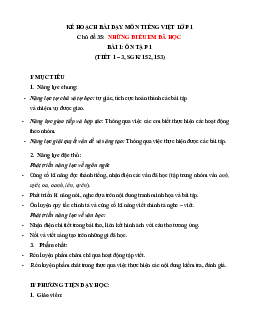 Chủ đề 35:Những điều em đã học | Bài 1 | Giáo án Tiếng Việt 1 bộ sách Chân trời sáng tạo