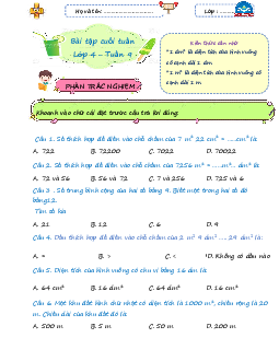Giải Bài tập cuối tuần lớp 4 môn Toán Chân trời sáng tạo - Tuần 9