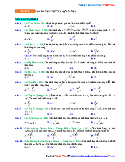 Tổng ôn tập TN THPT 2021 môn Toán: Khối đa diện và thể tích của chúng
