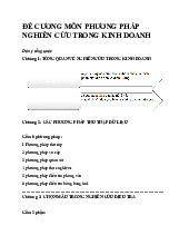 Đề Cương Môn Phương pháp nghiên cứu trong kinh doanh | Đại học Kinh tế và Quản trị kinh doanh, Đại học Thái Nguyên