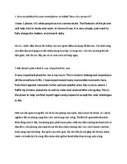 Topic luyện kỹ năng Speaking học phần Tiếng anh cơ bản