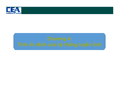 Chương 4:Tính ổn định của hệ thống tuyến tính môn Lý thuyết mạch | Đại học Bách Khoa, Đại học Đà Nẵng