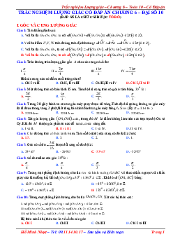 Bài tập trắc nghiệm công thức lượng giác – Hồ Minh Nhựt