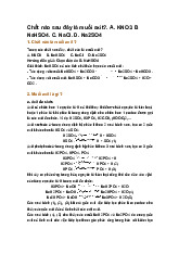 Chất nào sau đây là muối axit?. A. KNO3. B NaHSO4. C. NaCl. D. Na2SO4