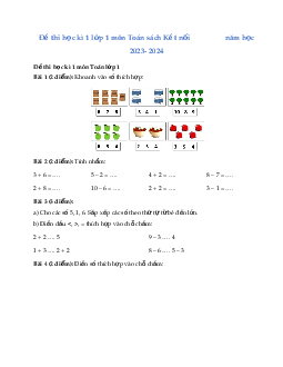 Đề thi Toán lớp 1 học kì 1 | Đề 7| Kết nối tri thức