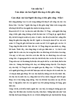 Cảm nhận đoạn trích Người đàn ông cô độc giữa rừng | Văn mẫu lớp 7 Cánh diều