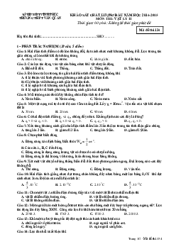 Đề thi khảo sát chất lượng đầu năm học 2014-2015 lớp 11 trường THPT Văn Quán, Vĩnh Phúc môn  Vật lý | Kết nối tri thức