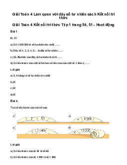Giải Toán lớp 4 Bài 15: Làm quen với dãy số tự nhiên | Kết nối tri thức