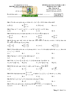 Đề khảo sát Toán 10 lần 1 năm 2019 – 2020 trường Thuận Thành 1 – Bắc Ninh
