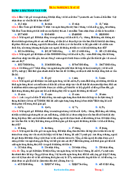 TOP 70 câu trắc nghiệm lãi suất