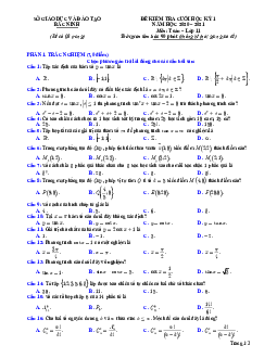 Đề thi cuối học kỳ 1 Toán 11 năm học 2020 – 2021 sở GD&ĐT Bắc Ninh