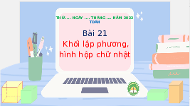 Giáo án điện tử Toán 3 Chương 3 Cánh diều: Khối hộp chữ nhật. Khối lập phương