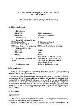 Đề cương chi tiết 2020 | Xã hội học đại cương | Đại học Khoa học Xã hội và Nhân văn, Đại học Quốc gia Thành phố HCM
