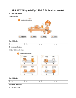 Giải SBT Tiếng Anh lớp 1 Unit 3 At the street market | Global Success