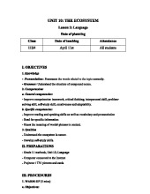 [ TÀI LIỆU ] GIÁO ÁN TIẾNG ANH THE ECOSYSTEM | Trường Đại học Hải Phòng