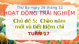 Giáo án điện tử  Hoạt Động Trải Nghiệm 4 KNTT -  Kết Nối Tri Thức:  Chủ đề 5: Chào năm mới và tiết kiệm chi tiêu.
