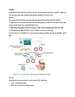 Công nghệ 11 Kết nối tri thức bài 15: Ứng dụng công nghệ sinh học trong phòng