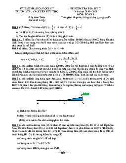 Đề thi HK2 Toán 9 năm 2019 – 2020 trường THCS Nguyễn Hữu Thọ – TP HCM