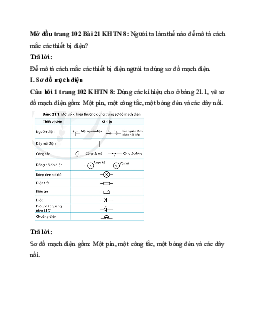 Giải Khoa học tự nhiên 8 bài 21: Mạch điện | Cánh diều