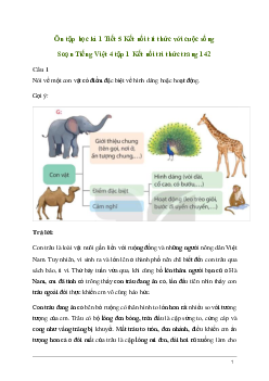 Soạn bài Ôn tập học kì 1 Tiết 5 | Kết nối tri thức