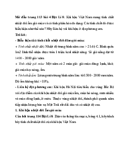 Giải SGK Địa lý 8 bài 4: Khí hậu Việt Nam | Kết nối tri thức