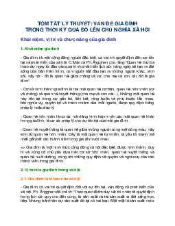 Lý thuyết chương 7: Vấn đề gia đình trong thời kỳ quá độ lên chủ nghĩa xã hội