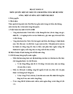 Tóm tắt lý thuyết Địa lý 10 bài 15