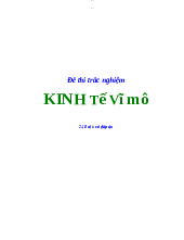Đề thi trắc nghiệm Kinh tế vĩ mô - Kinh tế học vi mô | Trường Đại học Ngân hàng Thành phố Hồ Chí Minh