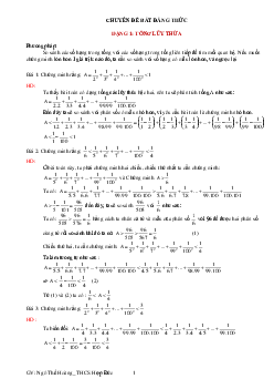 Chuyên đề bất đẳng thức bồi dưỡng học sinh giỏi Toán 6 – 7