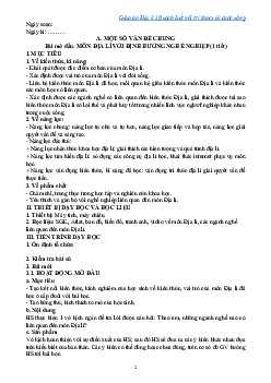 Giáo án Địa lí 10 sách Kết nối tri thức với cuộc sống (Cả năm)