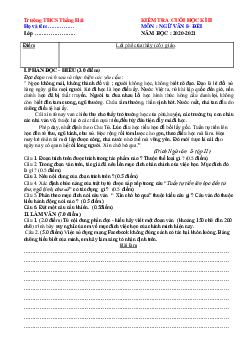 Đề thi HK 2 Văn 8 THCS Thắng Hải 2020-2021 (có đáp án và ma trận)