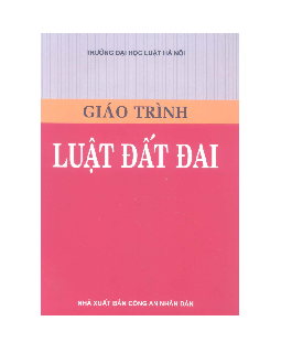 Giáo trình môn Luật đất đai | Đại học Luật Hà Nội