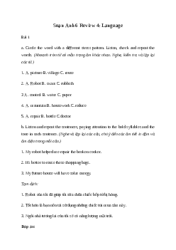 Tiếng Anh 6 Review 4: Language | Global Success