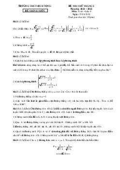 Đề thi thử Toán 9 tháng 2 năm 2022 trường THCS Dịch Vọng – Hà Nội