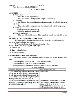 Giáo án Tin học lớp 11 học kỳ 2